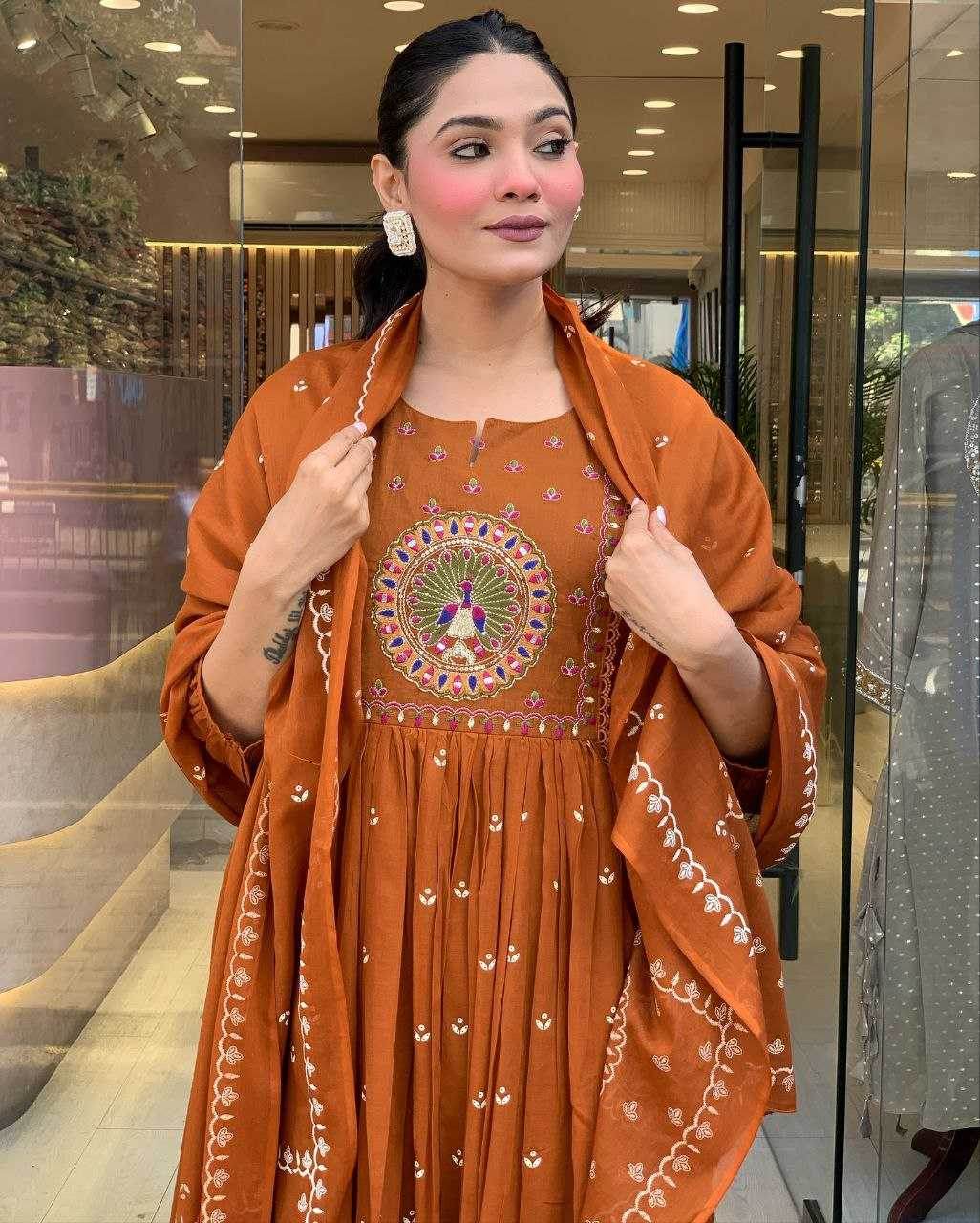 Cotton Casual Embroidered Kurti - MYLUXURY LANE ENTERPRISE